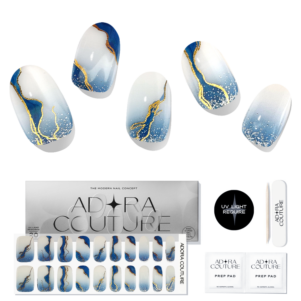 Ocean Wave Semi-Cured Gel Nail Set