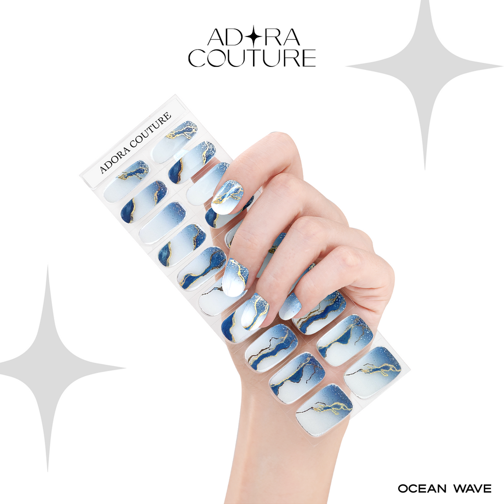 Ocean Wave Semi-Cured Gel Nail Set