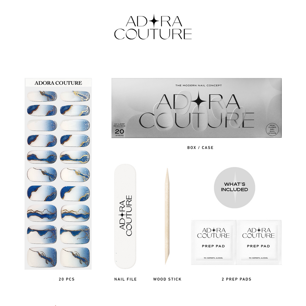 Ocean Wave Semi-Cured Gel Nail Set