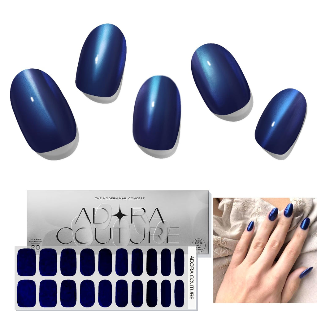Aurora Sapphire Semi-Cured Gel Nail Set