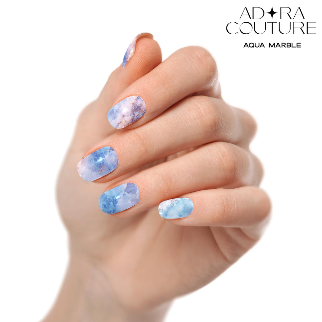 Aqua Marble Semi-Cured Gel Nail Set