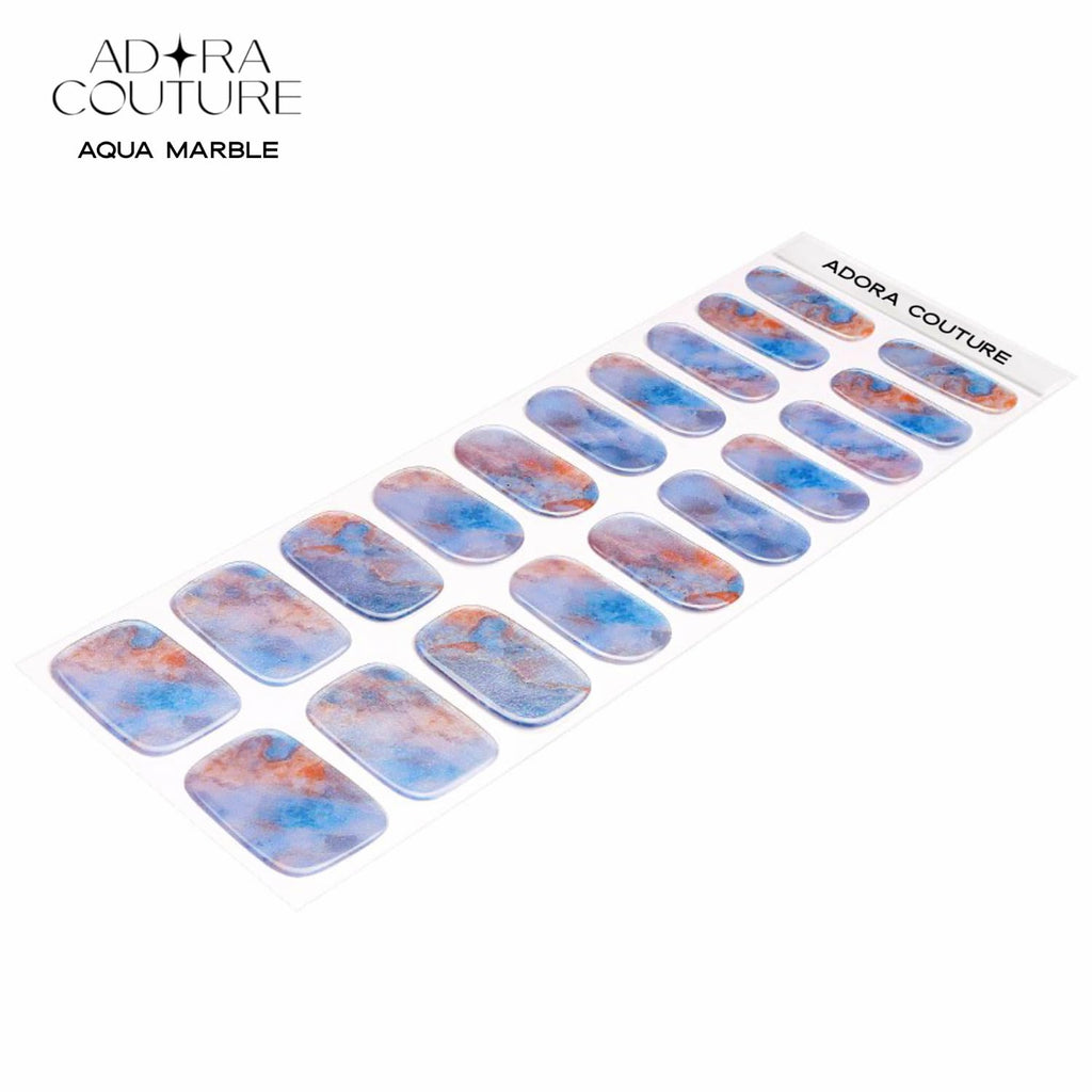 Aqua Marble Semi-Cured Gel Nail Set