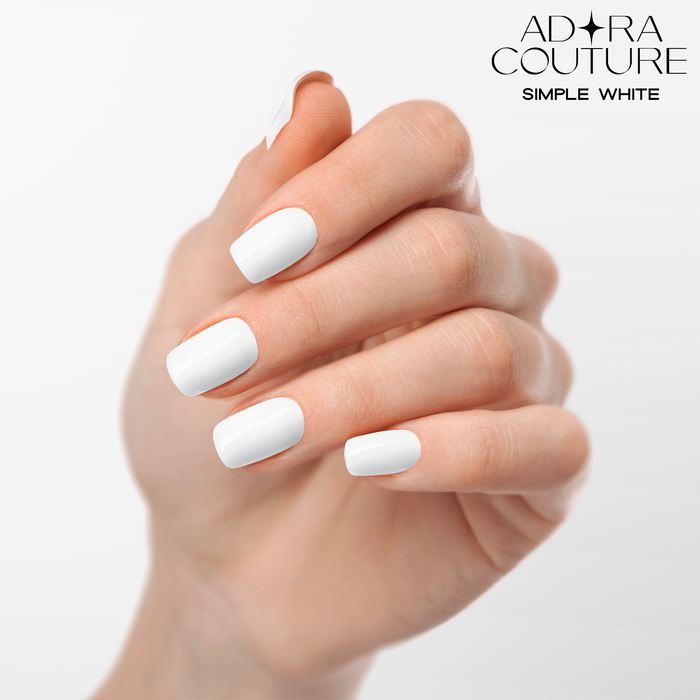 Simple White Semi-Cured Gel Nail Set