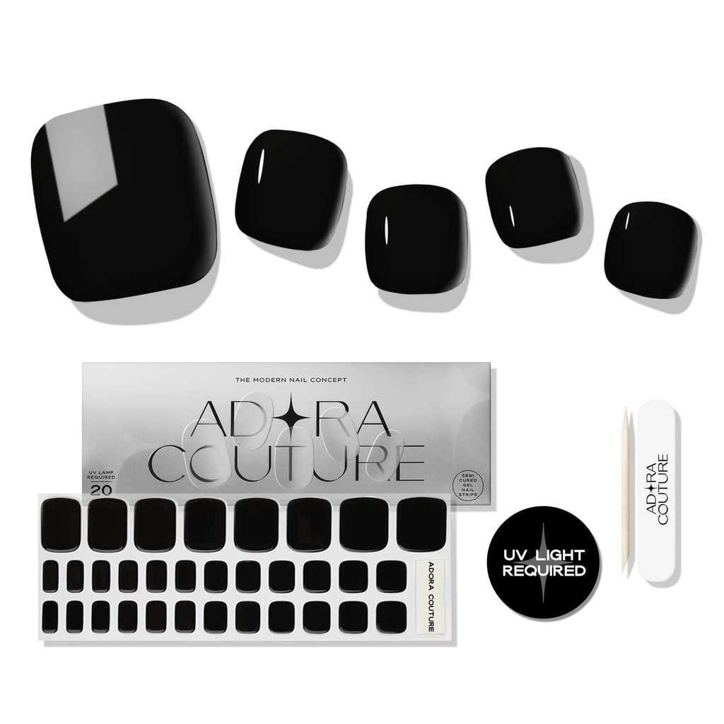 Black Pedicure Gel Nail Strips