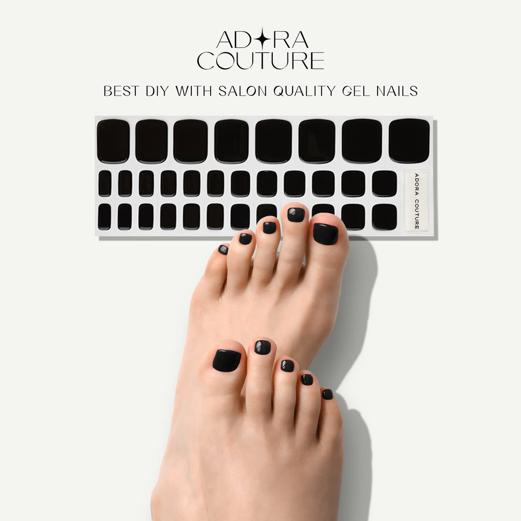 Black Pedicure Gel Nail Strips