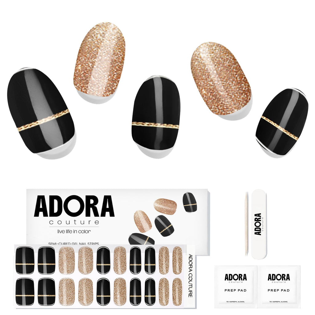 Black Tie Semi-Cured Gel Nail Set