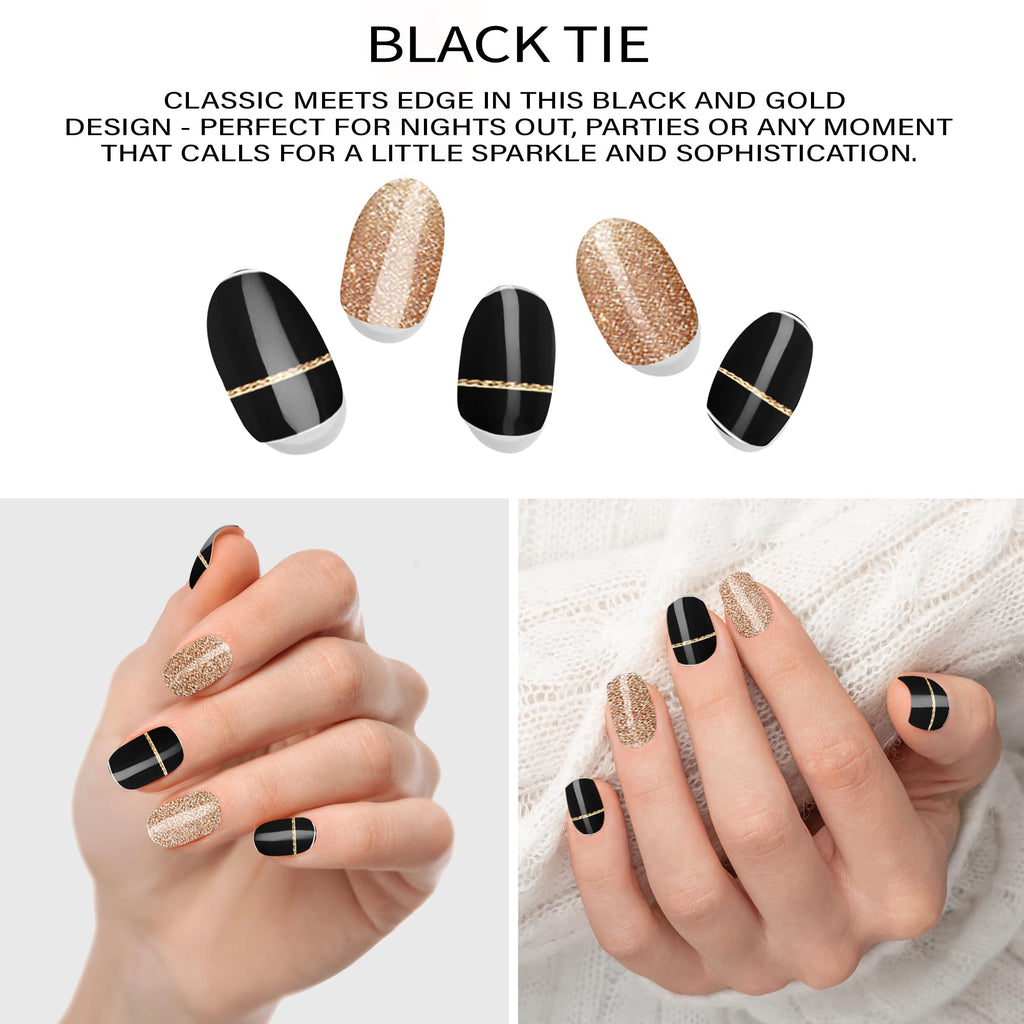 Black Tie Semi-Cured Gel Nail Set