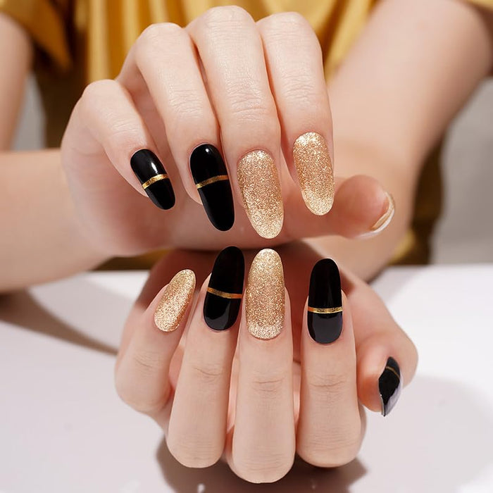 Black Tie Semi-Cured Gel Nail Set