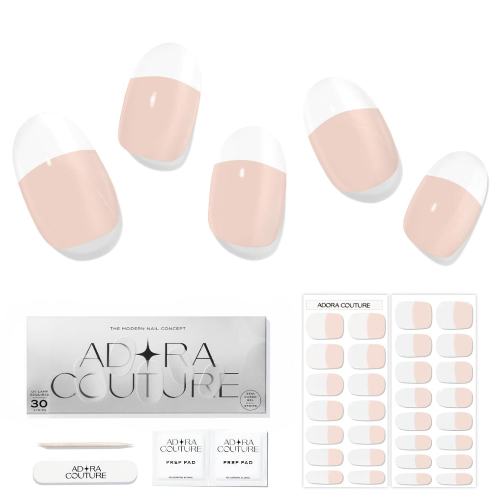 Classic French Semi-Cured Gel Nail Set