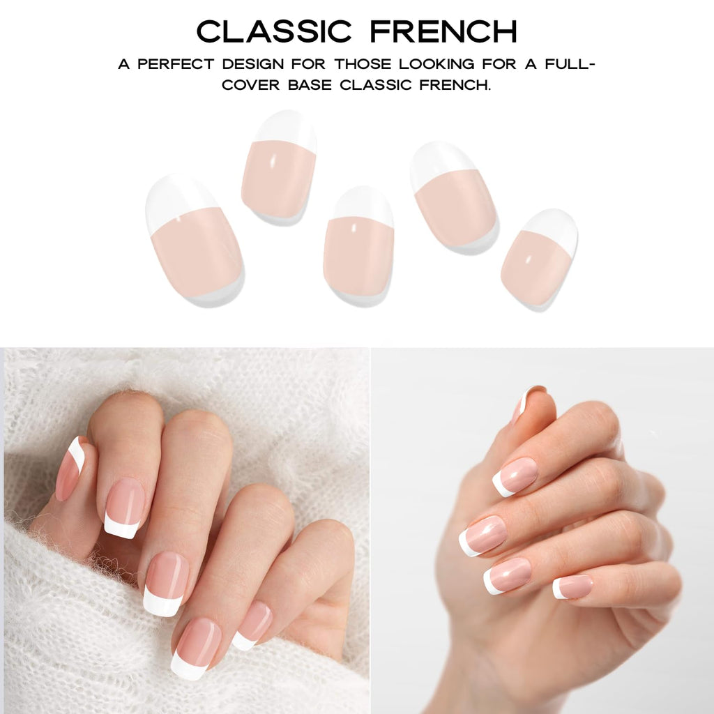 Classic French Semi-Cured Gel Nail Set