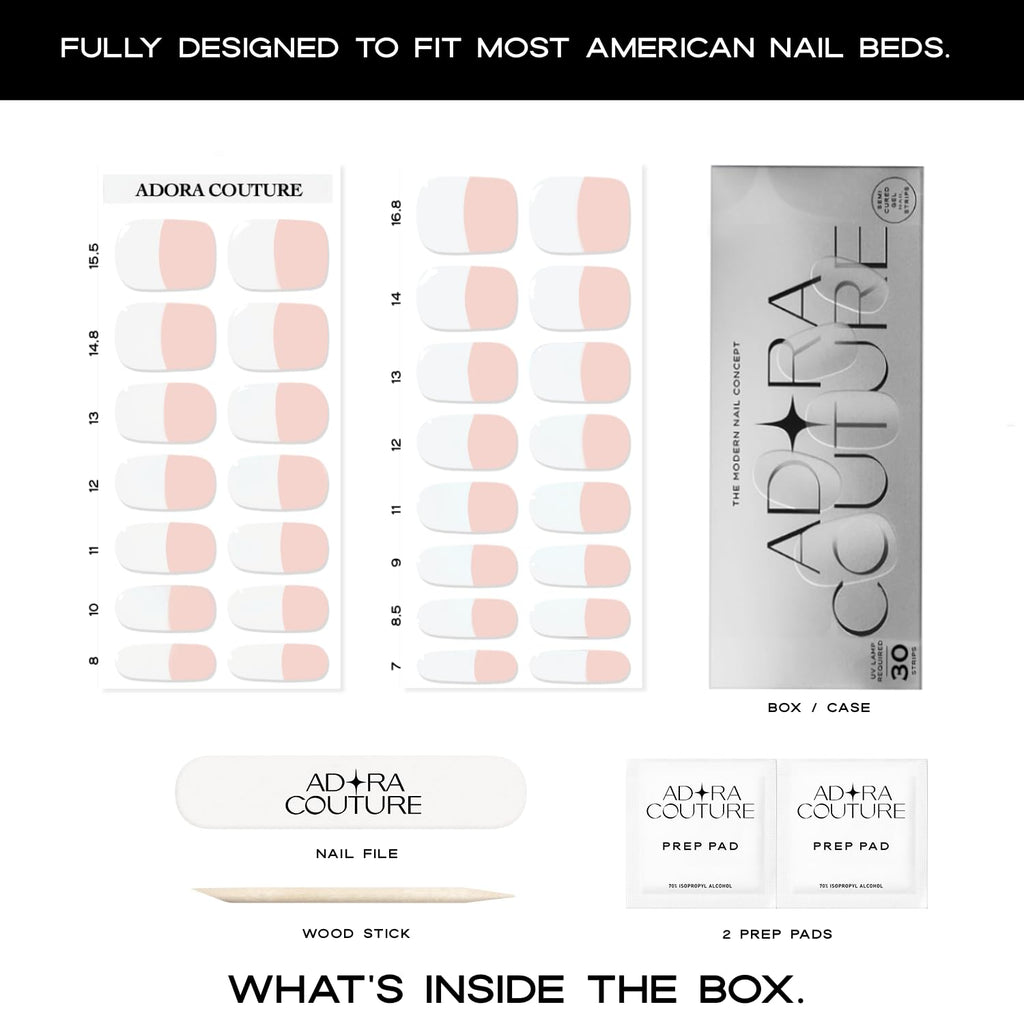 Classic French Semi-Cured Gel Nail Set