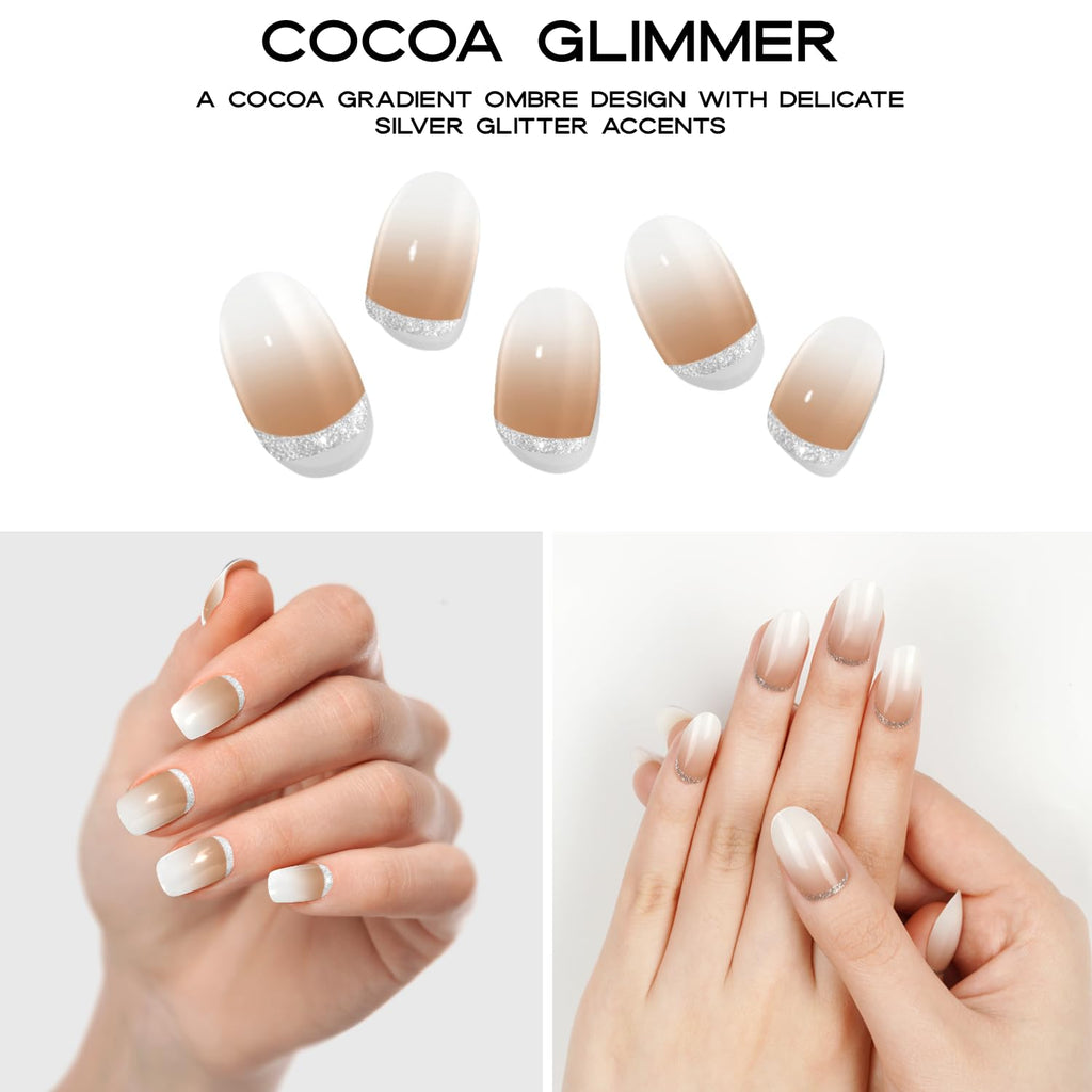Cocoa Glimmer Semi-Cured Gel Nail Set