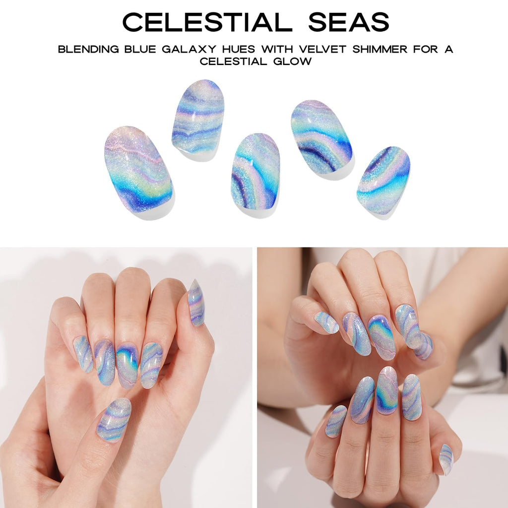 Celestial Seas Semi-Cured Gel Nail Set