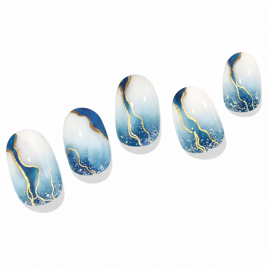Ocean Wave Semi-Cured Gel Nail Set