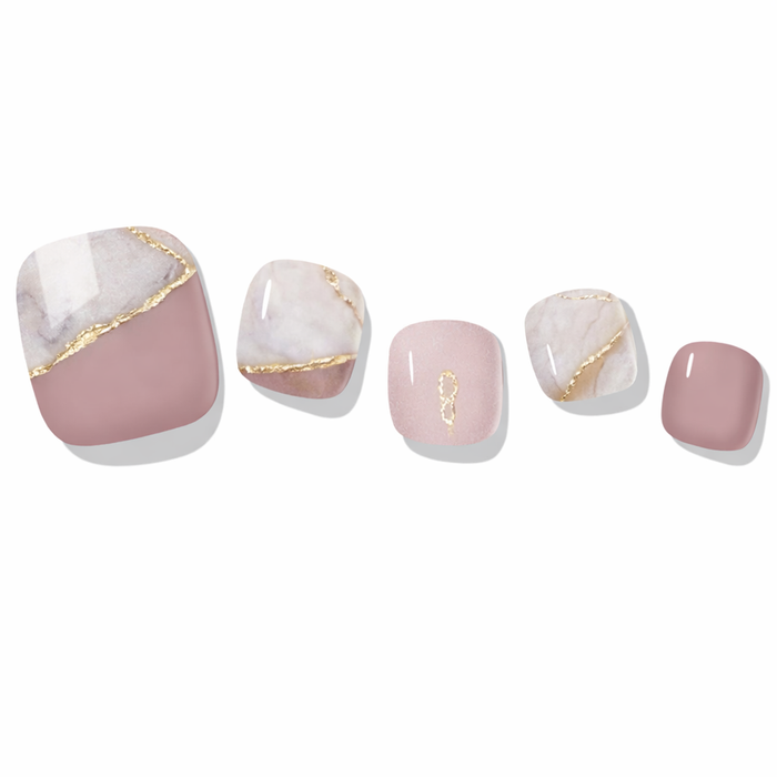 Brown Jewelry Pedicure Gel Nail Strips