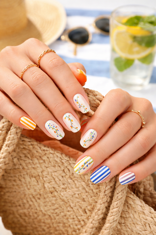 Citrus Garden Semi-Cured Gel Nail Set