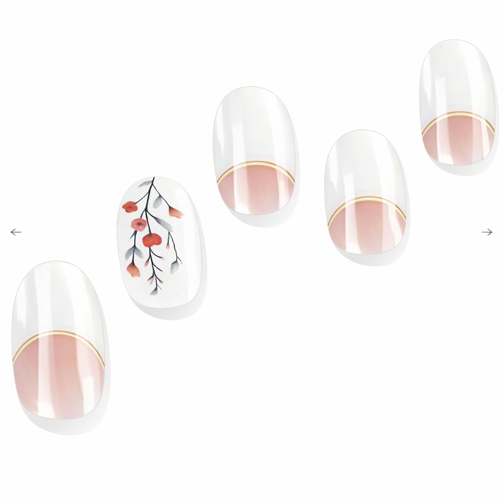 White Botanical Semi-Cured Gel Nail Set