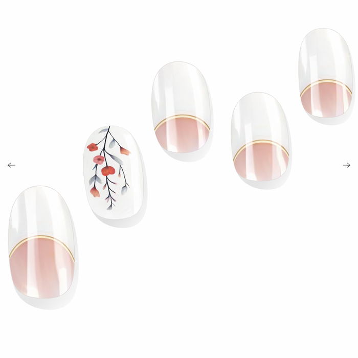 White Botanical Semi-Cured Gel Nail Set