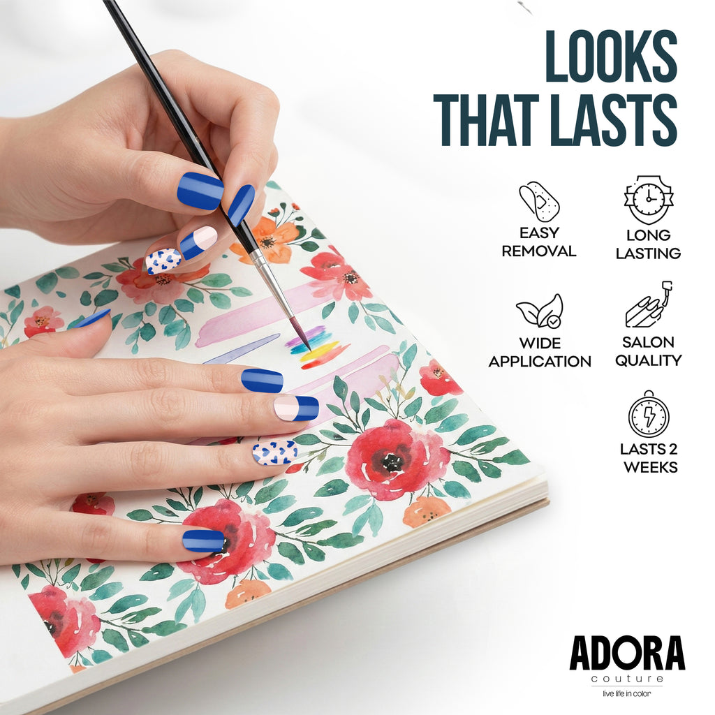 Cobalt Canvas Semi-Cured Gel Nail Set