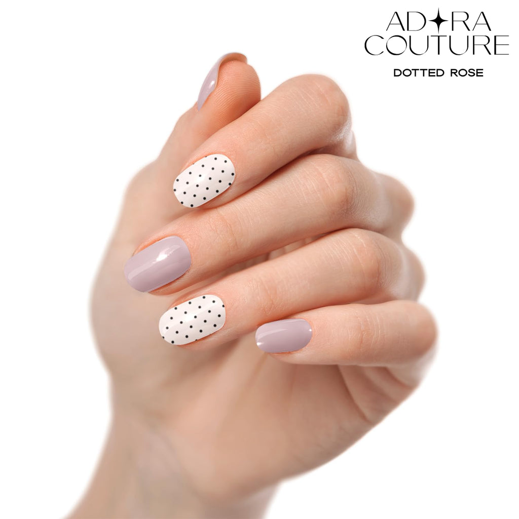 Dotted Rose Semi-Cured Gel Nail Set