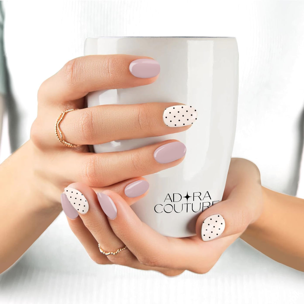 Dotted Rose Semi-Cured Gel Nail Set
