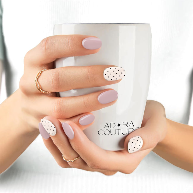 Dotted Rose Semi-Cured Gel Nail Set