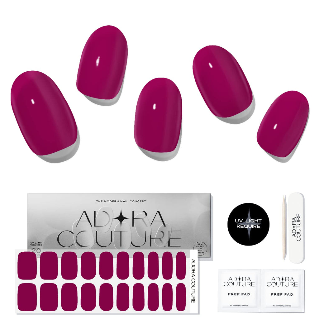 Fuschia Semi-Cured Gel Nail Set