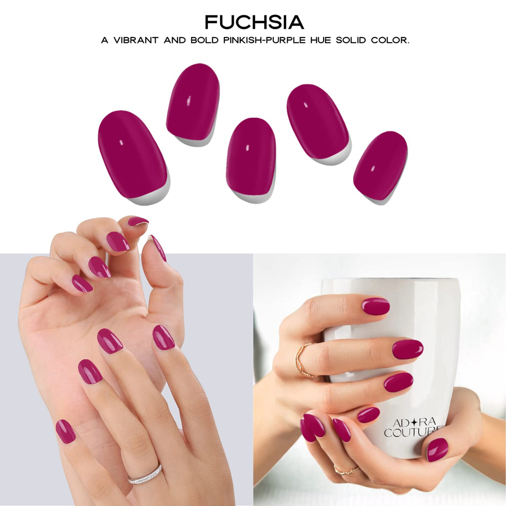 Fuschia Semi-Cured Gel Nail Set