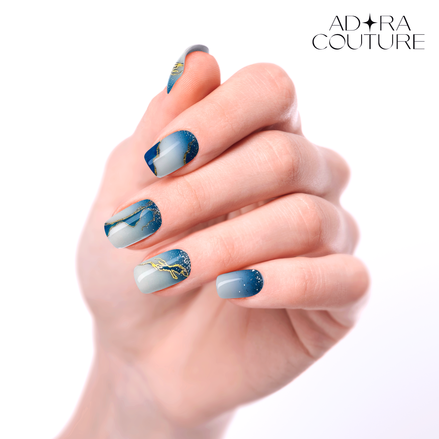 Ocean Wave Semi-Cured Gel Nail Set