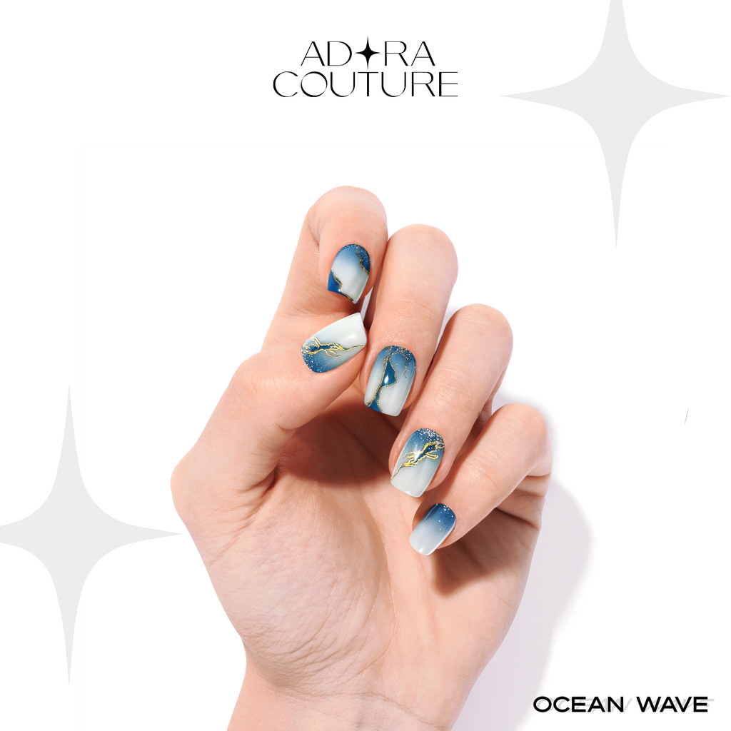Ocean Wave Semi-Cured Gel Nail Set