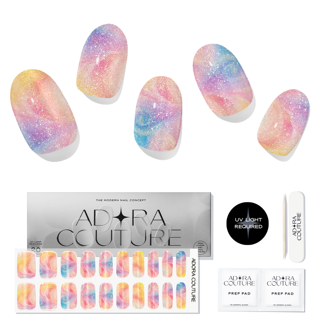 Holographic Pearl Semi-Cured Gel Nail Set