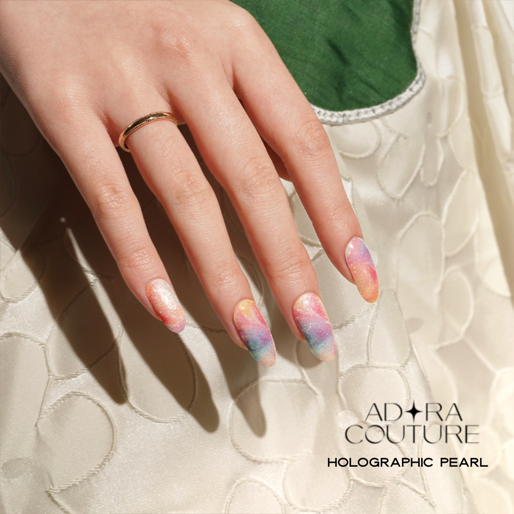 Holographic Pearl Semi-Cured Gel Nail Set