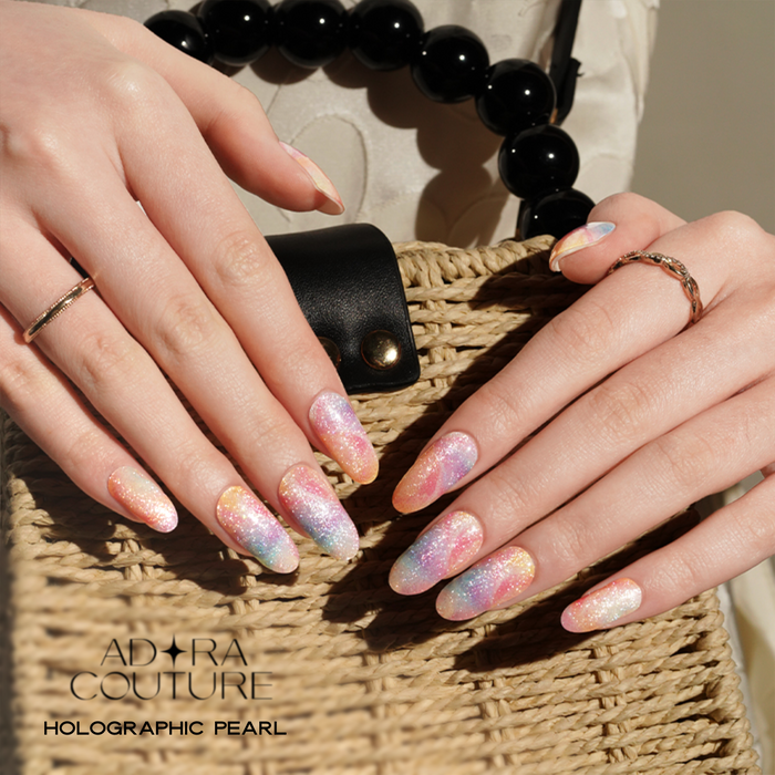 Holographic Pearl Semi-Cured Gel Nail Set
