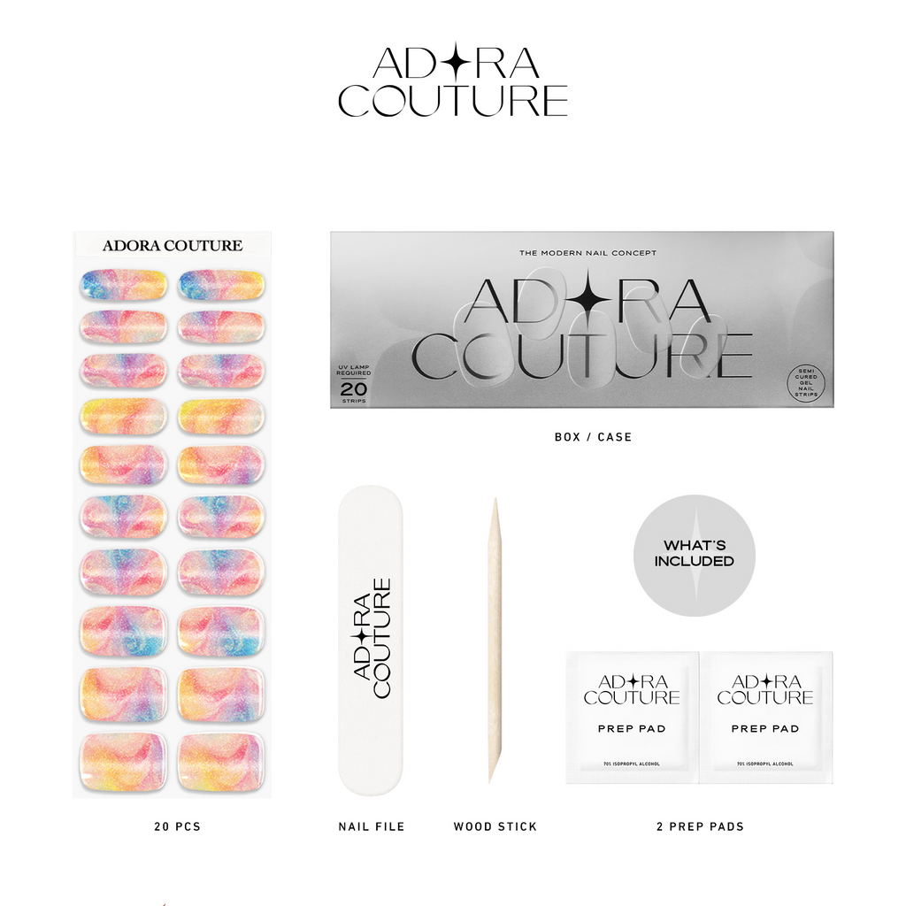 Holographic Pearl Semi-Cured Gel Nail Set