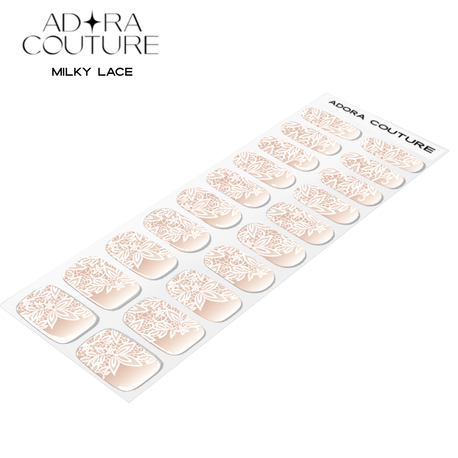 Milky Lace Semi-Cured Gel Nail Set