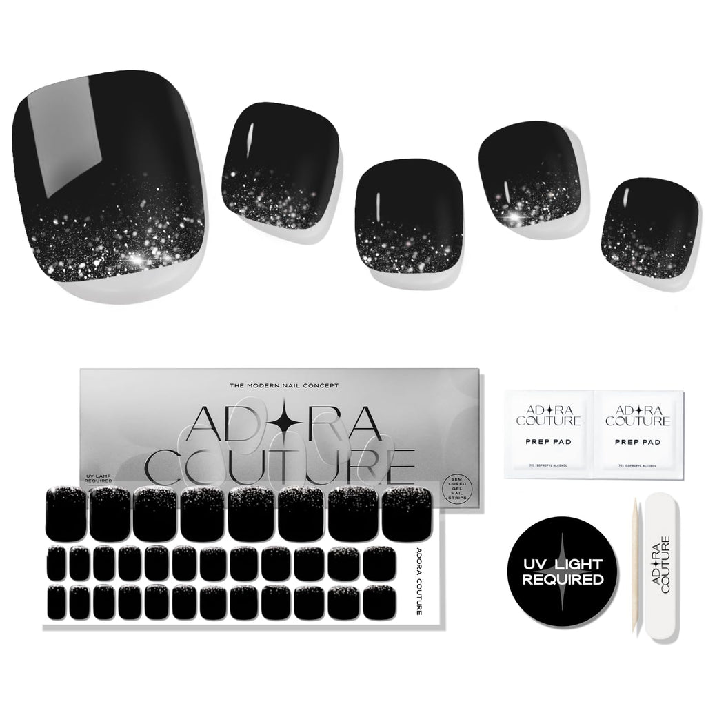 Midnight Glam Pedicure Gel Nail Strips