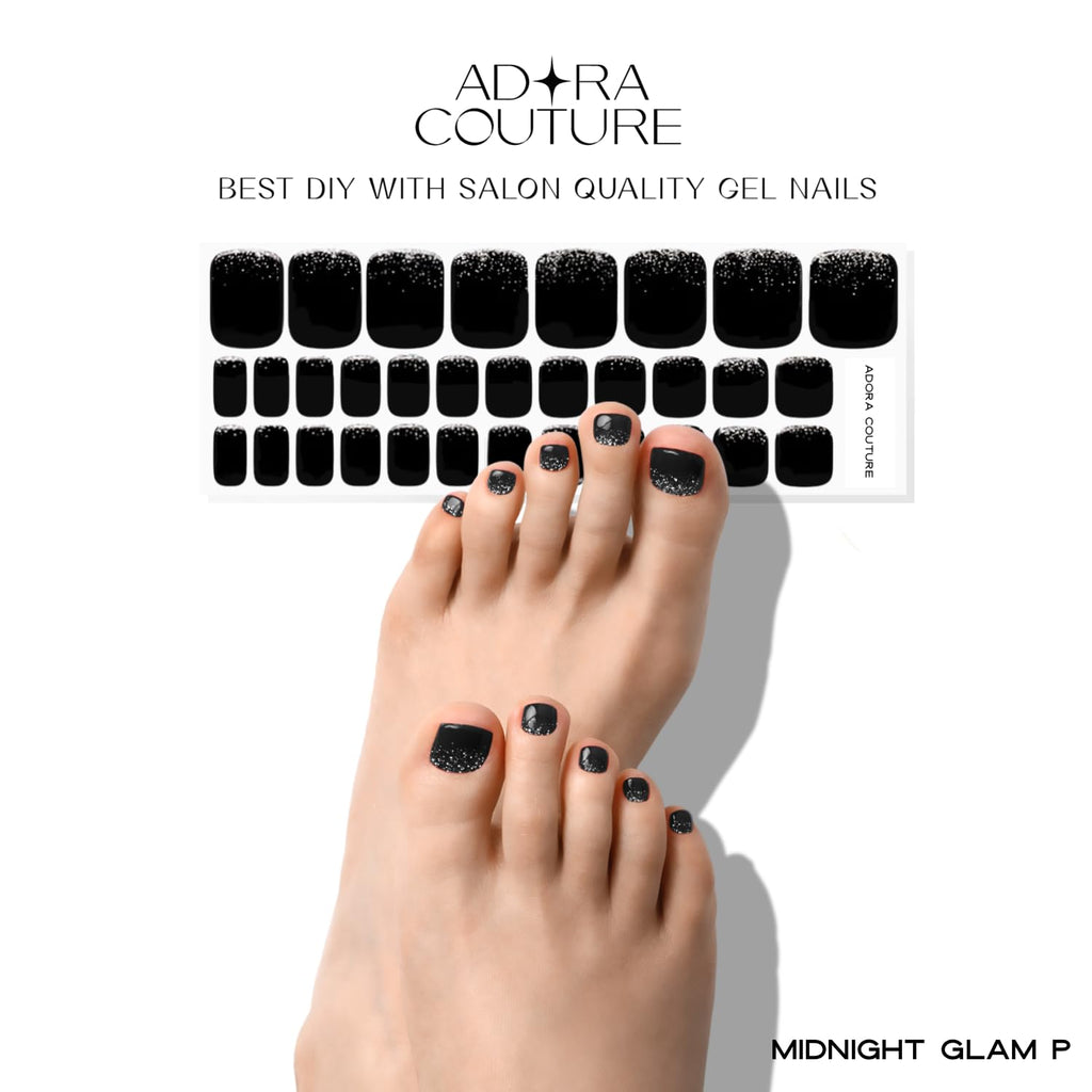 Midnight Glam Pedicure Gel Nail Strips