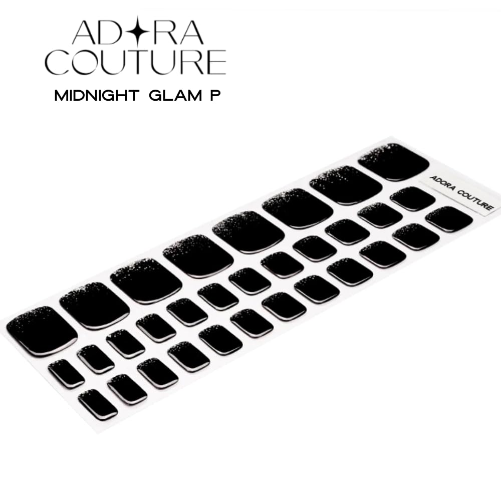 Midnight Glam Pedicure Gel Nail Strips