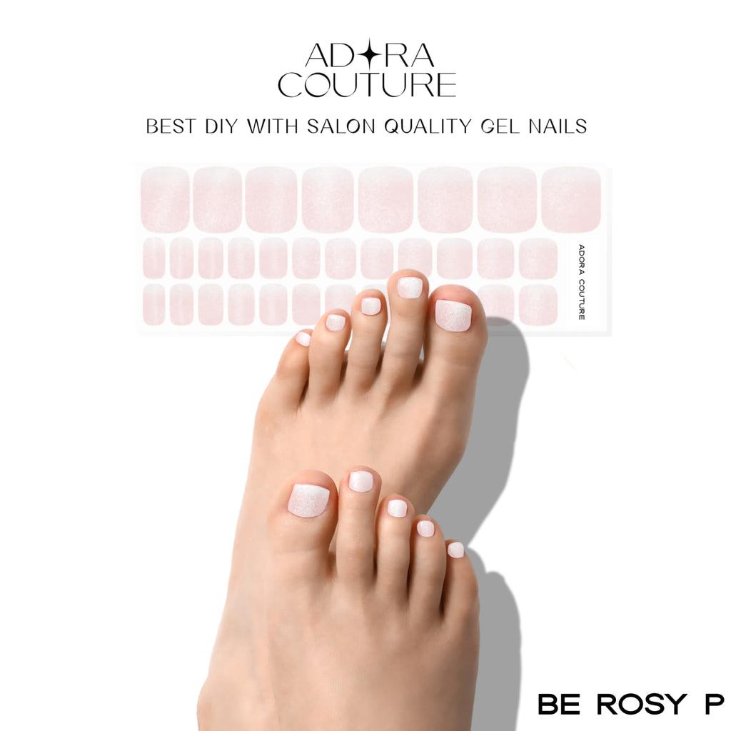 Pink Pearl Pedicure Gel Nail Strips
