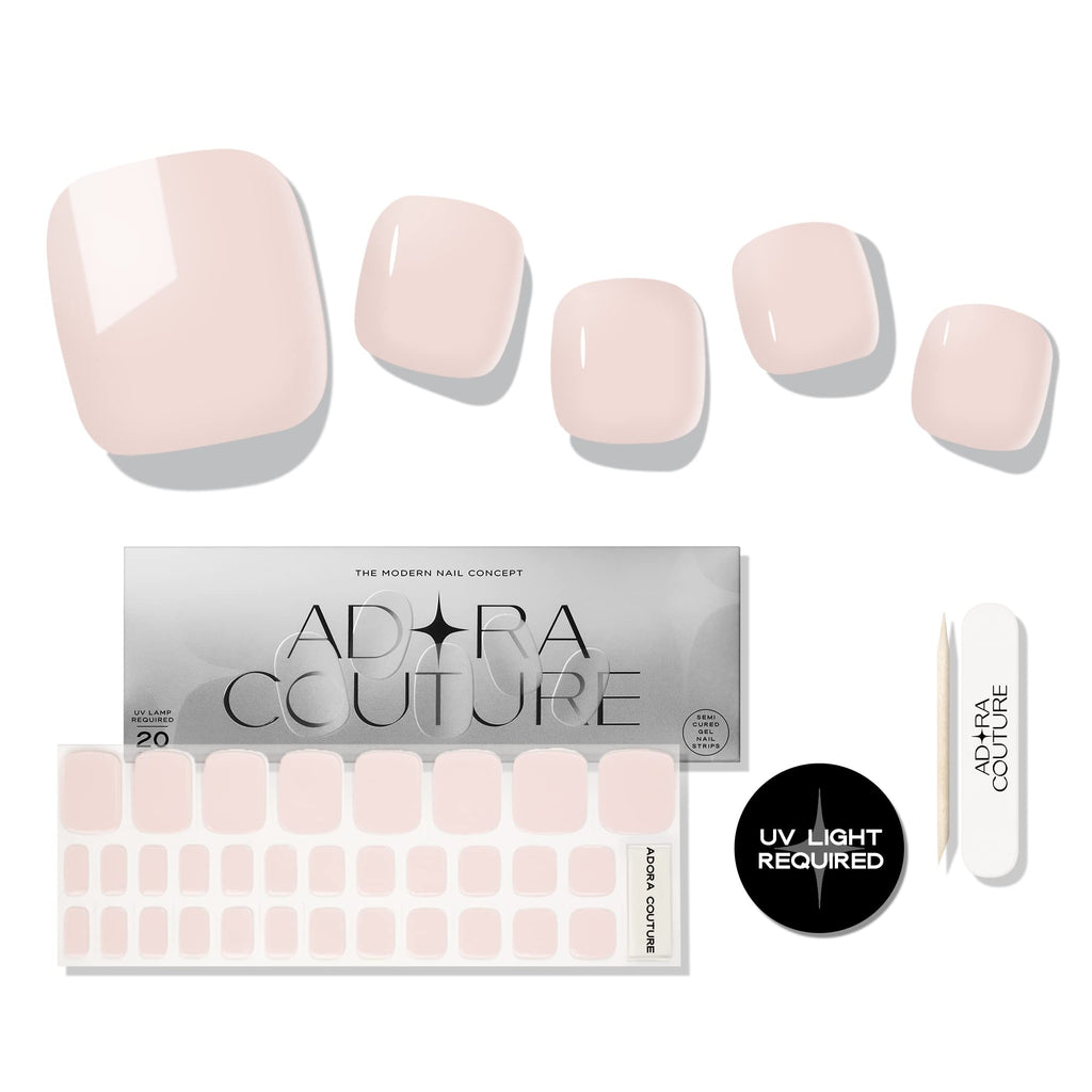 Pink Pedicure Gel Nail Strips