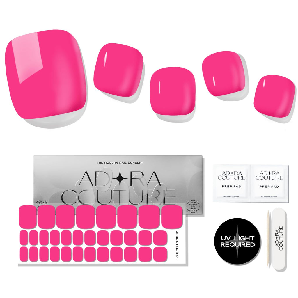 Pink Pop Pedicure Gel Nail Strips