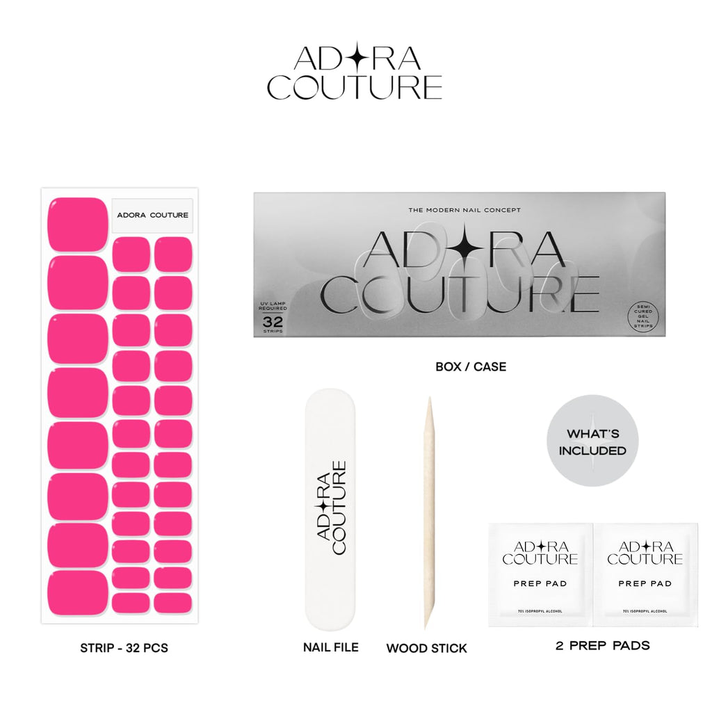 Pink Pop Pedicure Gel Nail Strips