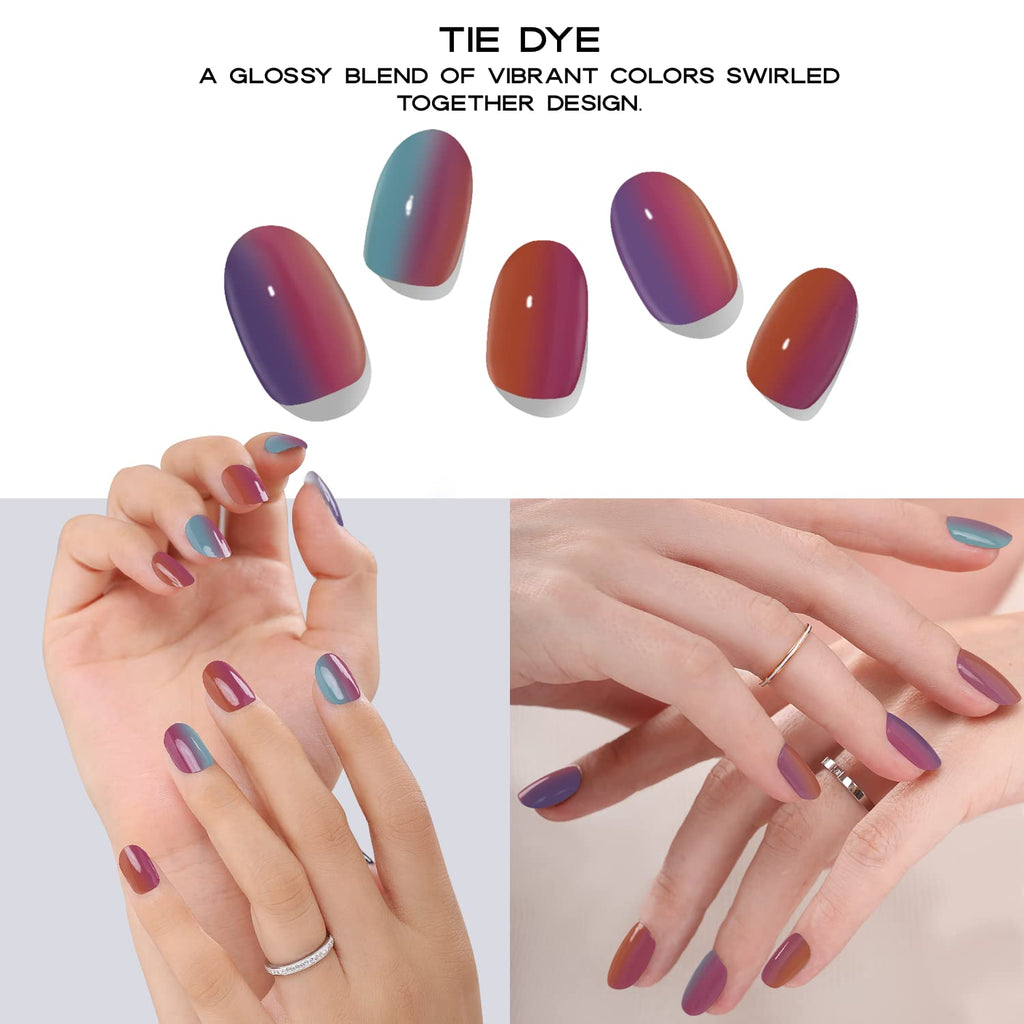 Tie Dye Semi-Cured Gel Nail Set