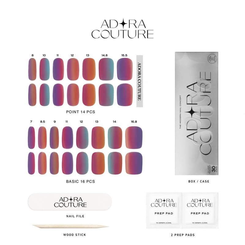 Tie Dye Semi-Cured Gel Nail Set