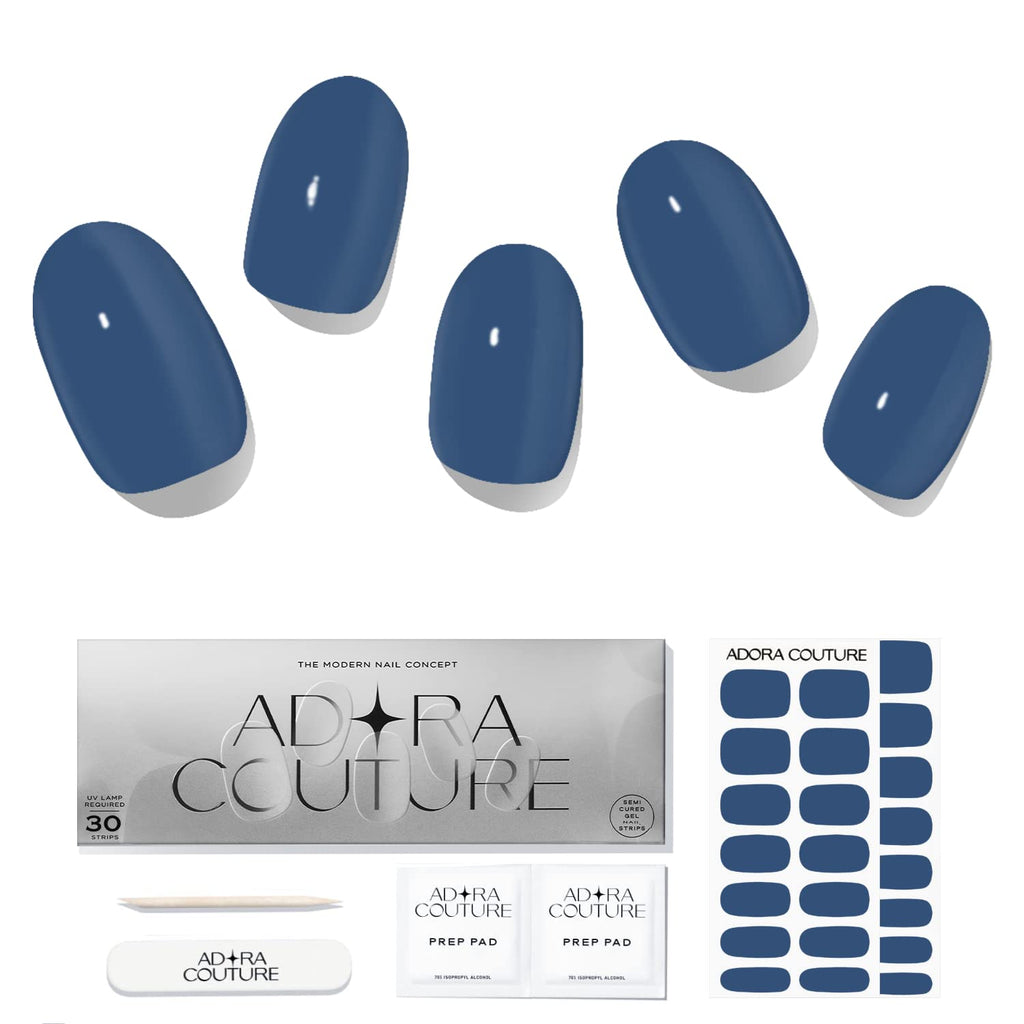 True Blue Semi-Cured Gel Nail Set