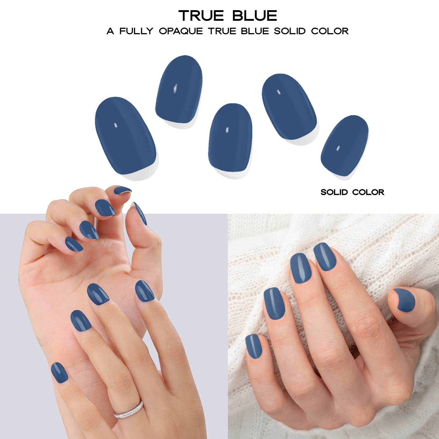 True Blue Semi-Cured Gel Nail Set