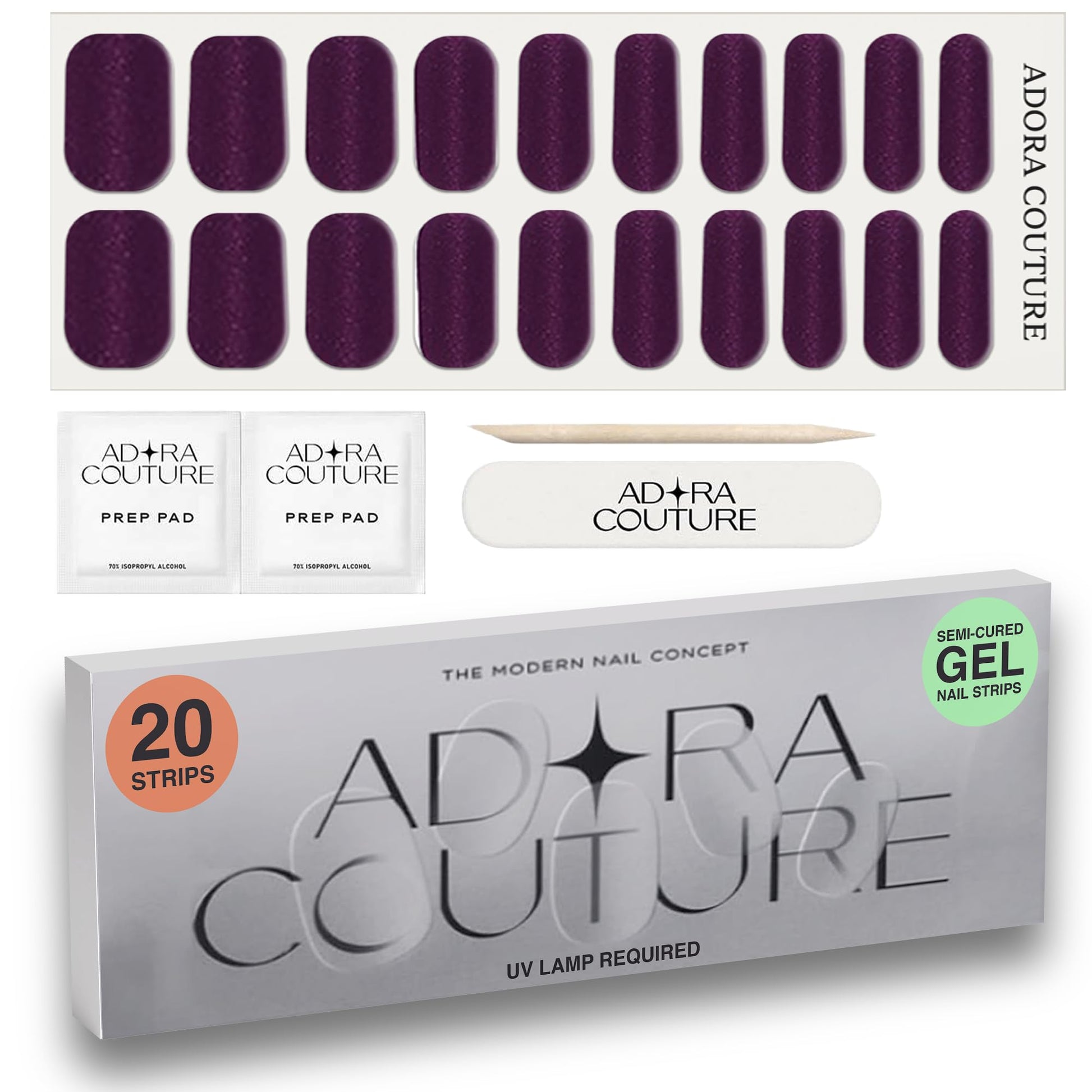 Velvet Plum Semi-Cured Gel Nail Set