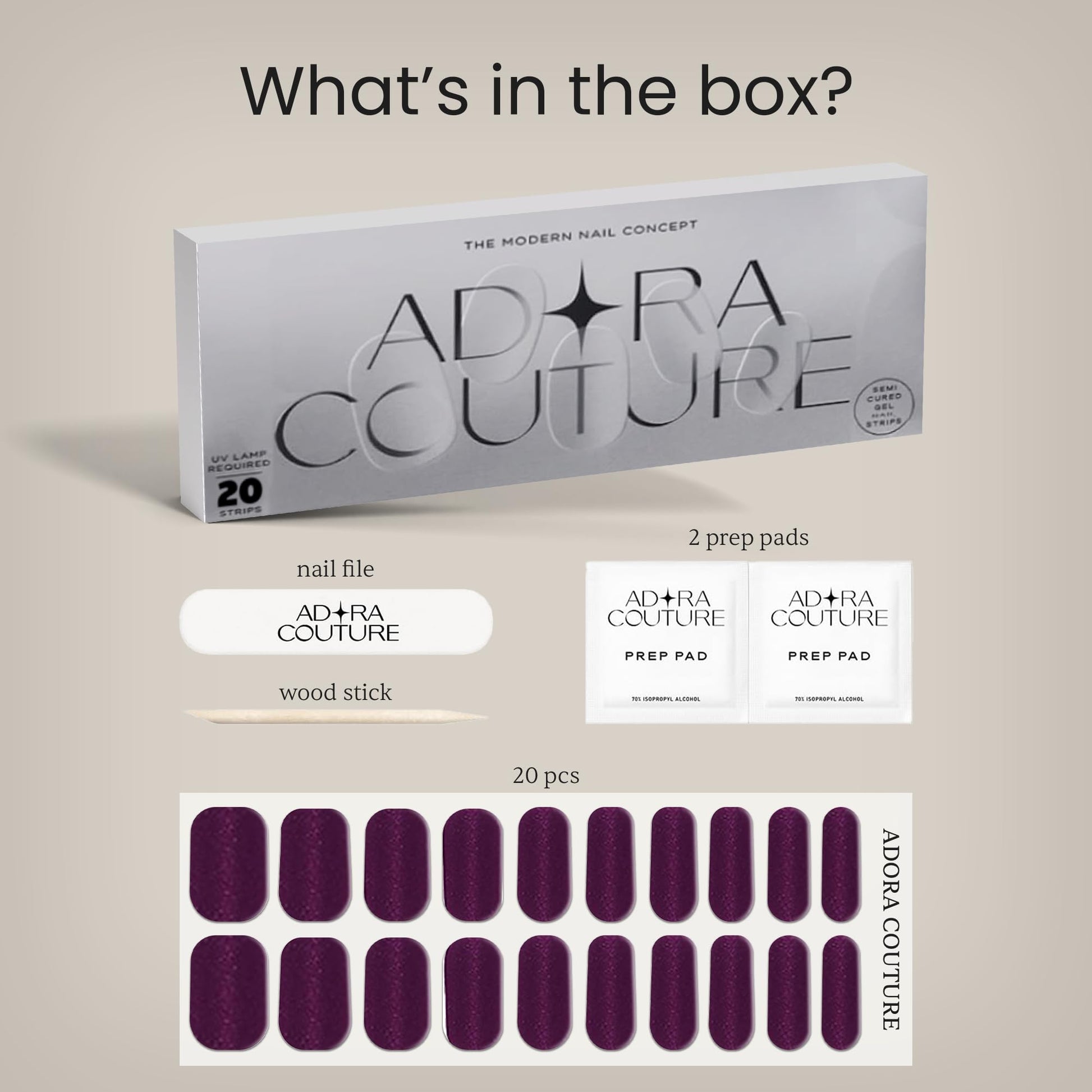 Velvet Plum Semi-Cured Gel Nail Set