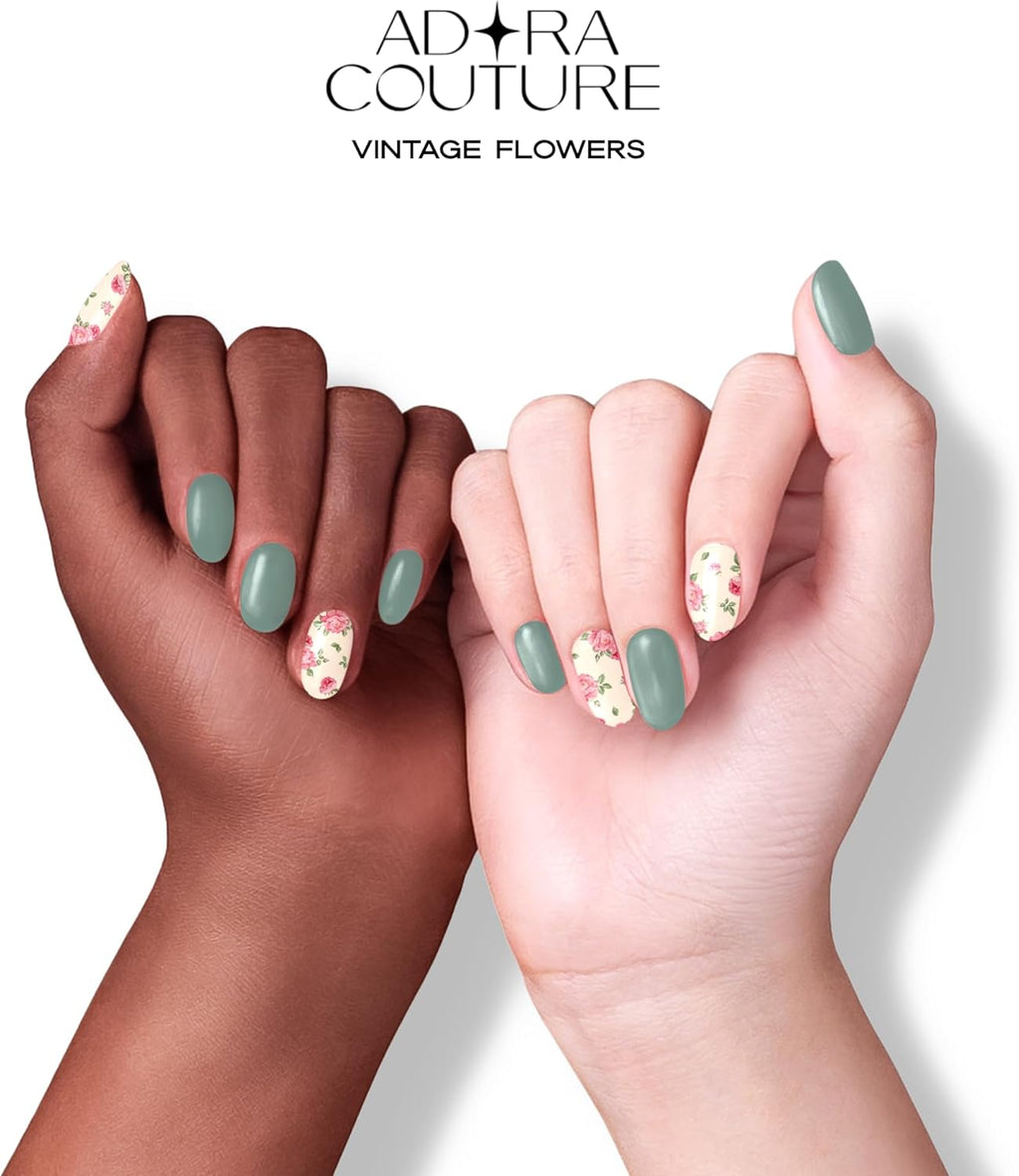 Vintage Flowers Semi-Cured Gel Nail Set