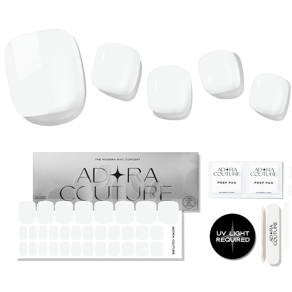 White Pedicure Gel Nail Strips